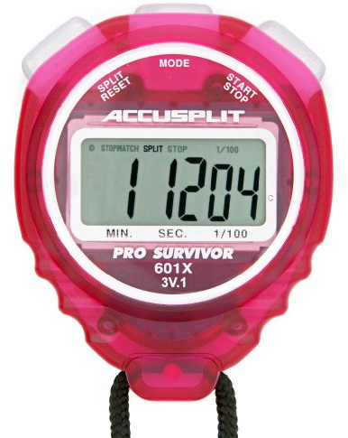 ACCUSPLIT Pro Survivor - A601X Stopwatch, Clock, Extra Large Display (Cherry)