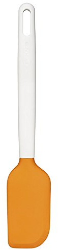 Fiskars Teigschaber mit Silikonkopf, Länge: 27,5 cm, Kunststoff/Silikon, Orange/Weiß, Functional Form, 1023615