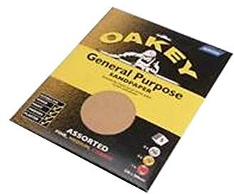 Oakey Glasspaper Sandpaper Assorted Grit Pack of 5