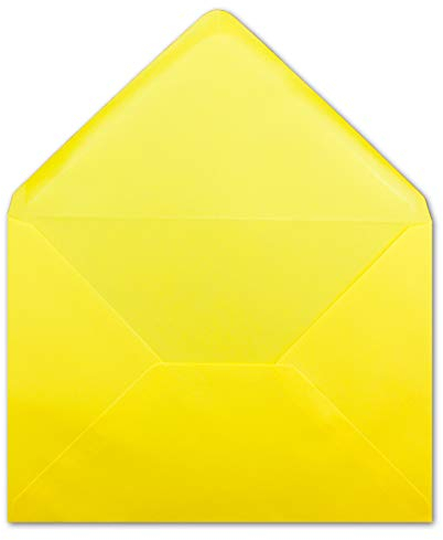 50 DIN C5 Briefumschläge Gelb - 16,2 x 22,7 cm - 100 g/m² Nassklebung spitze Klappe - aus der Serie COLOURS-4-YOU Glüxx-Agent