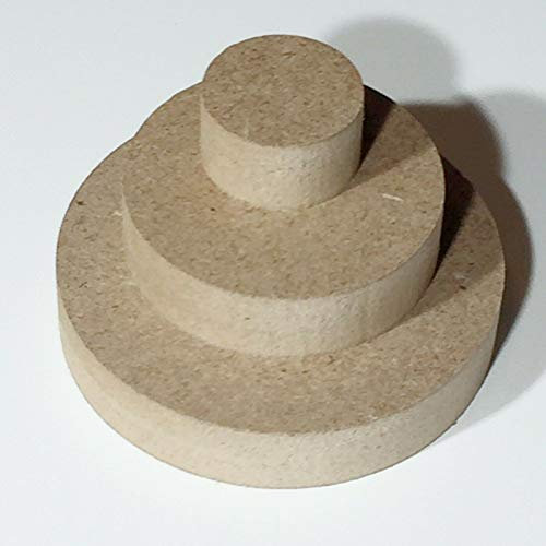 Tablero redondo de madera MDF, tablero de madera, discos redondos, discos circulares para manualidades (grosor/grosor 16 mm, diámetro 250 mm)