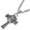 Schmuck-Checker Kreuz von Jesus mit Dornenkrone Anhänger aus Edelstahl INRI Silber christliche Kette Panzerkette Geschenk