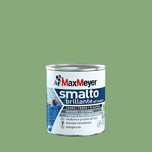Maxmeyer Smalto All'Acqua Poliuretanico Brillante Verde Cina 0,125 L