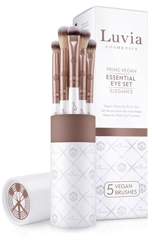 Augenpinsel-Set Luvia, Essential Eye Brush Set, 5 Lidschatten Schminkpinsel-Set, Perfektes Verblenden & Auftragen, Veganes Pinselset Perl/Coffee