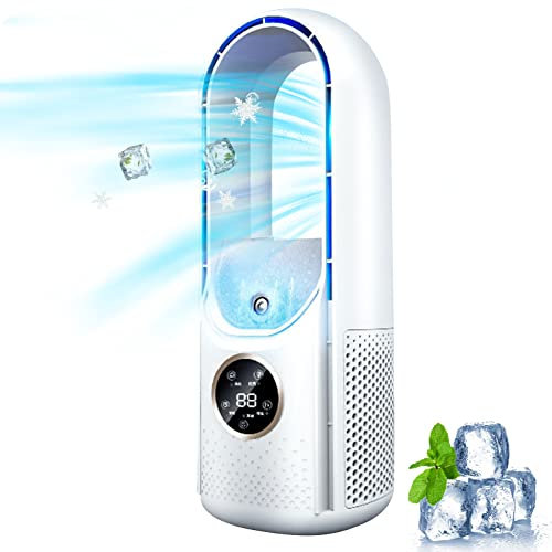 Climatiseur Portable,Mini Refroidisseur d'Air 3 en 1,Climatiseur Air Cooler,Humidificateur et Purificateu,Mini Climatiseur Portable avec 6 Vitesses,Petit Climatiseur USB Pour Bureau à Domicile (B)