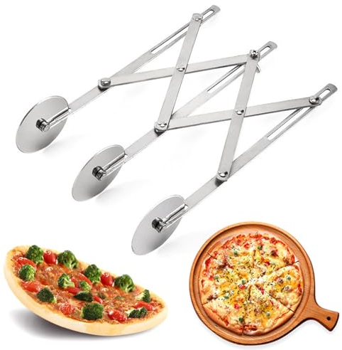 Coupe-pâtisserie à 3 roues - Trancheuse à pizza réglable - Séparateur de pâte - Outil de cuisine pour la cuisson du pain