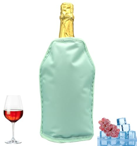 Raffreddatore Rapido per Vino, Refrigeratore per Bottiglie di Vino in gel, manicotto per congelatore, vodka, tequila, refrigeratore (verde)