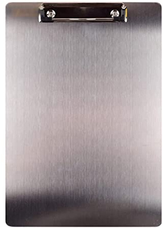 Lanko Portapapeles de metal carpeta A4 acero inoxidable Clip Board factura almacenamiento carpeta escritura archivo tablero menú carril para negocios
