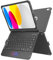 TQQ Funda con Teclado para iPad 11ª Generación A16 2025 y 10ª Generación 2022, con Gran Trackpad de Precisión, Retroiluminado de 10 Colores Estilo Portátil, QWERTY Español Ñ - Negro