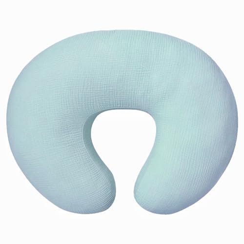 Owlowla Housse de coussin d'allaitement en mousseline de coton doux pour coussin d'allaitement pour bébé garçon et fille (vert romain)