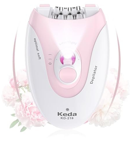 Epilierer für frauen, Gesichtsepilierer Damen, kabelloser elektrischer Epilierer für Gesichts- und Körperhaarentferner, Epilierer mit LED-Licht für Frauen, Gesicht, Körper, Achselhöhle, Bikini, Bein