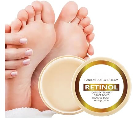 Fersenbalsam für trockene, rissige Füße, Retinol-Heilende Handcreme, Fußcreme, intensiv feuchtigkeitsspendende und weichmachende Füße, Ellbogen und Hände, Fußpflegebehandlung für trockene, rissige