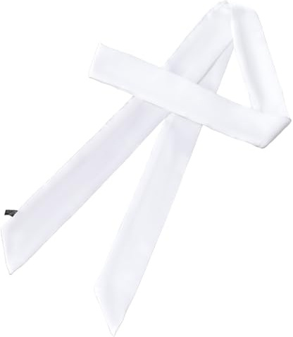 CABODYALS Sciarpa di Chiffon di Seta Bianca, Lunga e Sottile, Tinta Unita, con Cintura Sottile Rettangolare, in Morbido Raso, con Fiocco, per Donna, Accessori per Costumi, Manici per Borsa, Fermaglio