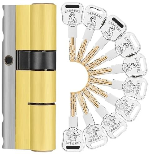 Bombin Cerradura Seguridad, Bombin Doble Embrague 8 llaves de reemplazo de bloqueo C grado de seguridad de seguridad de la puerta de la puerta de la puerta del cilindro del cilindro del cilindro defia