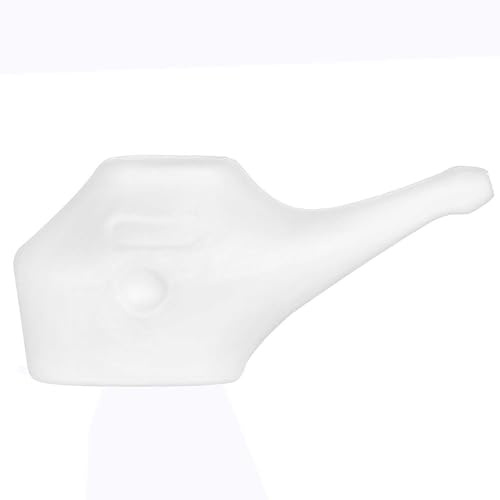 Traveller's Neti Pot in plastica per sollievo sinusale, detergente per risciacquo nasale, lavabile in lavastoviglie, capacità 225 ml, bianco