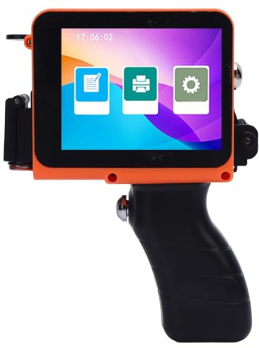 Asixxsix Stampante a Getto d'inchiostro Portatile, Mini Macchina Stampa Portatile con Touchscreen per Codice QR con Data di Codice a Barre di su Etichette Tessili in Pelle, Tessuto, Carta, Legno