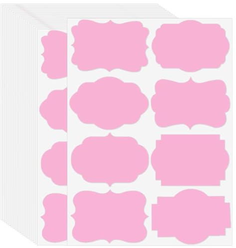 2 x 3 Pink Label Stickers, Gift Tag Stickers, 160Pcs Self-Adhesive Name Tags Sticker,Holiday Blank Sticker to Write On, All-Purpose Jar Labels for Present,Bottles,Food Containers