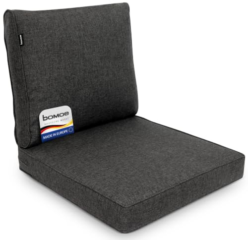 bomoe 2er Set Loungekissen Sitzkissen und Rückenkissen für Gartenmöbel