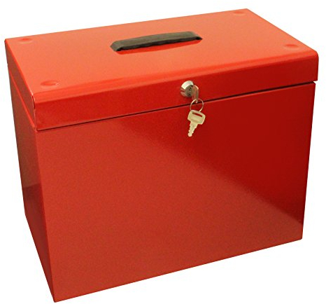 Ablagebox / Hängemappenbox (aus Metall, A4) rot