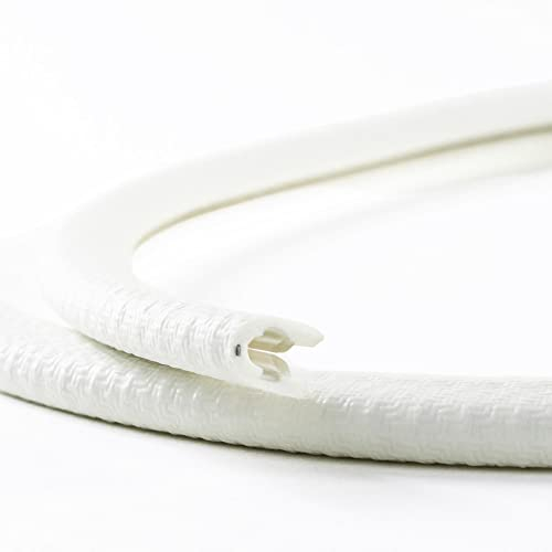 EUTRAS [5 m] Kantenschutz 1-2 mm weiß – hält Ohne Kleber – Perfekt für Bleche und Autotüren – schützt und entschärft Kanten – Beste Industriequalität Made in Germany