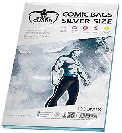 Lot de 100 Sacs de Bande dessinée (Argent, Taille : 100)