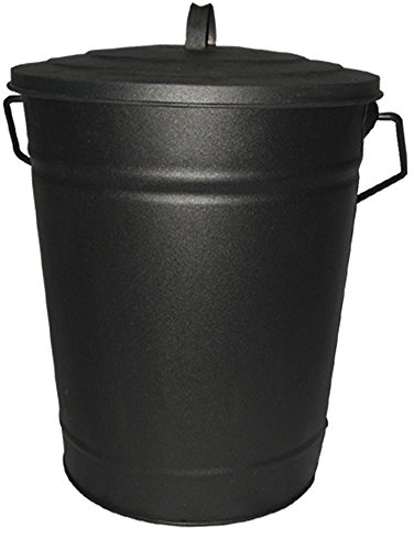 Home Discount Cenere Secchio Carbone Legno Porta Carta igienica con Coperchio, Nero