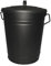 Home Discount® Ascheneimer, Kohle-/Holz-Eimer mit Deckel, schwarz