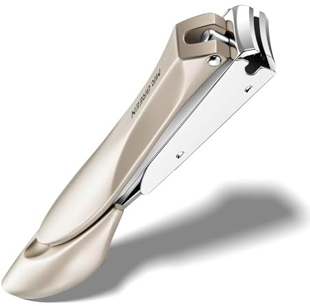 MR.GREEN Nail Clippers with Catcher for Thick Nails, Medical Grade Stainless Steel Anti-Splash Nail Cutter, Sharp and Durable Nail Clipper for Men and Women, Bionics Design (Big Size) 3.7in