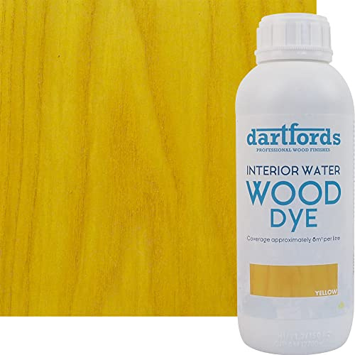 Tinte amarillo para madera a base de agua, botella de 1 litro