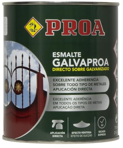 Esmalte directo sobre galvanizado Galvaproa. Amarillo Grúas RAL 1028. 750 ML. Pintar galvanizado sin necesidad de imprimación.