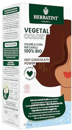 Herbatint Vegetal Color – Colorazione vegetale 100% naturale e bio HOT CHOCOLATE POWER – Cioccolato 100 gr