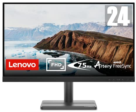 Lenovo L24e-30 - Écran 23.8'' FHD (VA, 75 Hz, 4 ms, VGA+HDMI, Cable HDMI, Freesync, Support pour Téléphone) Réglage en inclinaison - Noir