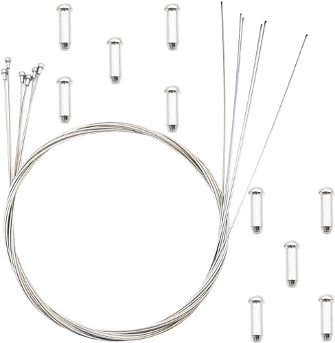 Fahrrad Bremszug Innenzug, CTRICALVER 6 Stück 1.7M Rennrad-Bremskabel, mit 10 pcs Bremskabel Endkappe, ​für Fahrrad Rennrad