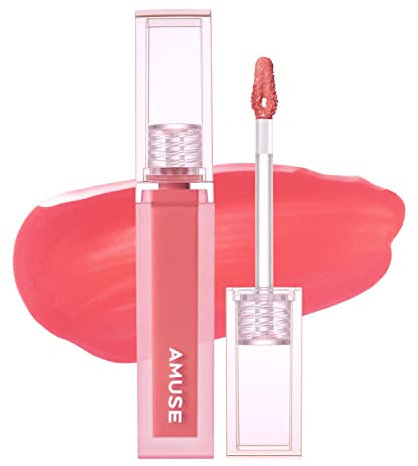 Amuse DEW TINT, Genuine Product, Korean Cosmetic, Makeup, Lipstick, Tint, Glossy, Vegan (01 LA VIE EN CORAL)