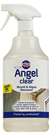 Nilco Angel 1L Clear Mould, Algae, Fungus, Black Spot Remover Bleach Free Controls Re-Growth For Up to 3 Years Internal External Walls, Tiles, PVC, Patio|NIL051