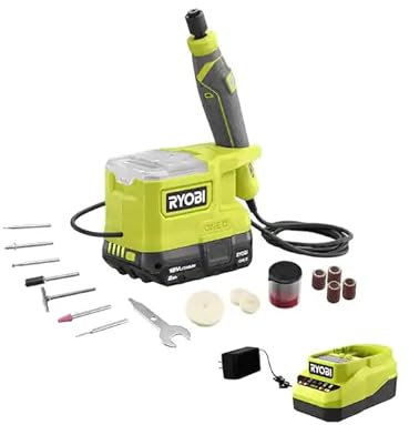 RYOBI ONE+ 18V Cordless Precision Craft Rotary Tool Kit with 1.5 Ah Battery and Charger