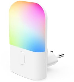 Hama Veilleuse LED 'Color' Changement de Couleur RVB Automatique – Capteur Crépusculaire, Lampe de nuit Enfant sur Prise Electrique Murale, Capteur Crépusculaire, idéal chambre d'enfant, Salon