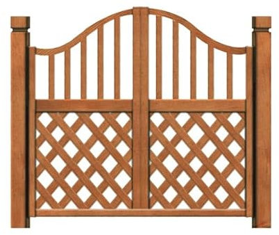 Recinzione in legno a doppia apertura, recinzione protettiva da giardino, per esterni, cortile, patio, ingresso, facile installazione, elegante legno di teak, colore marrone A