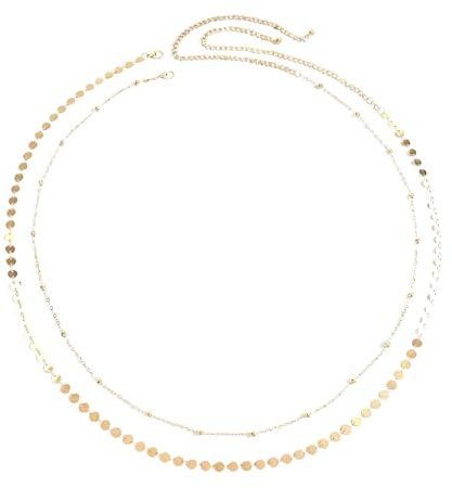 2pcs Belly Chain, Layered Belly Chain Adjustable Metal Link Body ChainBelt, Sexy Beads Chains for Women, Beads Chain Belly Chains Belts for Beach Gift Waist Girls Summer
