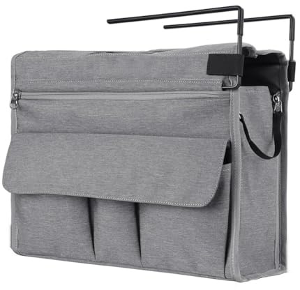 Bosiyrggrl Sac de Rangement Suspendu pour Bureau, Sac de Rangement pour Magazines et Documents, Sac de Rangement Latéral pour Bureau