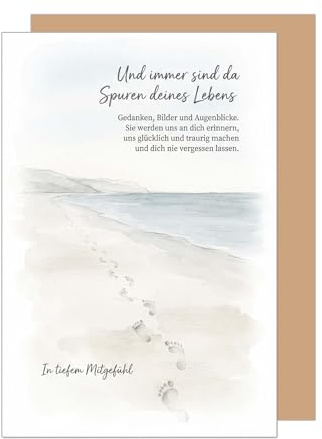 Edition Seidel Högkvalitativa sorgkort med kuvert – sorgkort – sorgkort – vikbart kort med inskription – souvenir – tröst – hopp