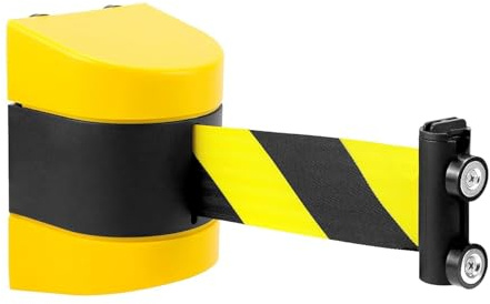 Generico Infällbar 5 meter väggmonterad signalband för folkmassakontroll, köhantering, fildelare - hållbar, enkel att installera, perfekt för evenemang och offentliga utrymmen