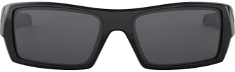 Oakley Mens OO9014 Gascan Rectangular Sunglasses,Polished Black/Grey,60mm