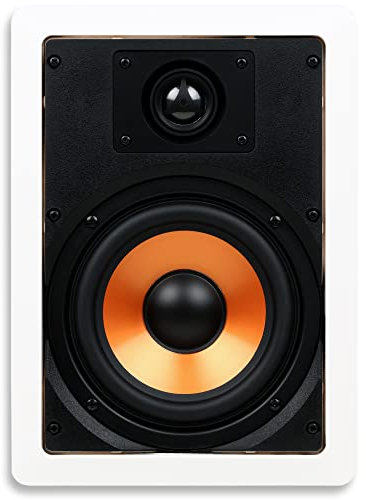 Micca M-6S 2-vägs vägghögtalare, 18,5 cm (B) x 27,2 cm (H) utklipp, hemmabio, ljud för hela huset, inomhus eller täckt utomhus, 6,5 tums bashögtalare, 1 tums diskant, vit, målbar, varje