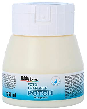 KREUL 49952 - Foto Transfer Potch, 250 ml, trocknet seidenglänzend und transparent, zum Übertragen von Ausdrucken, Zeitungsausschnitten und Zeitschriftenbildern auf verschiedene Untergründe