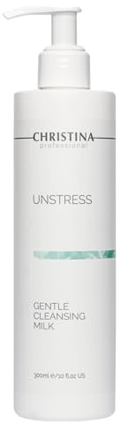 Christina Unstress Soap-Free Gentle Cleansing Milk Makeup Remover for Face & Eyes - 300 ml - Calendula, Vitamin E and Centheal Soap-Free Cleanser - Safe for All Skin Types