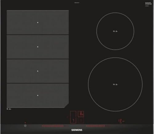 Siemens EX675LEC1E hobs Aluminio, Negro Integrado con - Placa (Aluminio, Negro, Integrado, con Placa de inducción, Vidrio y cerámica, 1400 W, Alrededor)