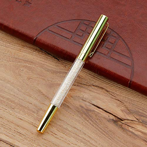 Qualitäts-Kugelschreiber mit Swarovski-Kristallen, Bling Bling Kristall Diamant Slim Stift Metall Kristalle Kugelschreiber, Schwarz Tinte
