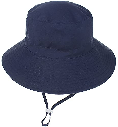 Malaxlx Baby Toddler Kids Navy Bucket Sun Hat for 6 Months - 2 Years Old Girls Boys Summer Beach Hat Infant Wide Brim
