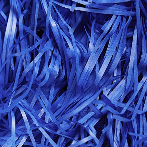 500 gramos Virutas de Papel para Regalos, Papel Relleno para Cajas Regalos, Tiras de Papel para Relleno, Proporcionar una Buena Decoración y Protección para los Regalos (Azul Real)